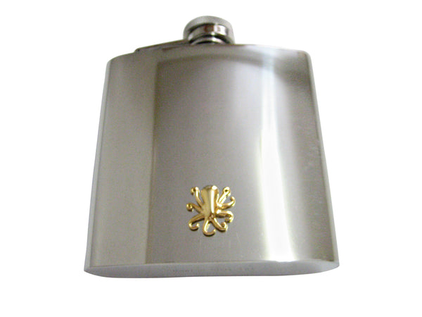 Gold Toned Octopus 6 Oz. Stainless Steel Flask