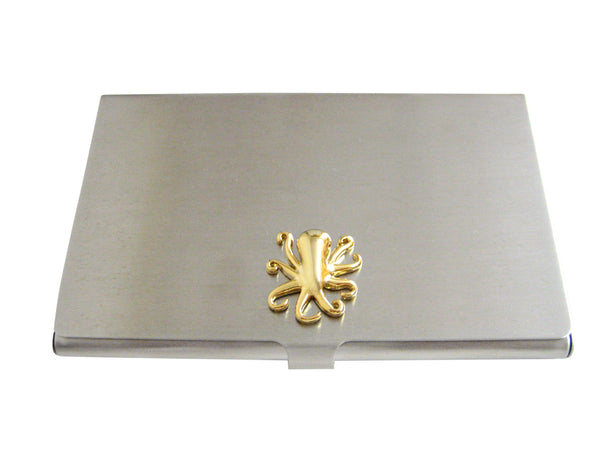 Gold Toned Octopus Business Card Holder