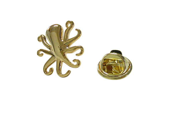 Gold Toned Octopus Lapel Pin