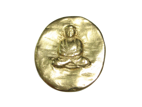 Gold Toned Oval Buddha Buddhism Magnet