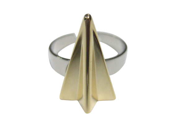 Gold Toned Paper Airplane Adjustable Size Fashion Ring