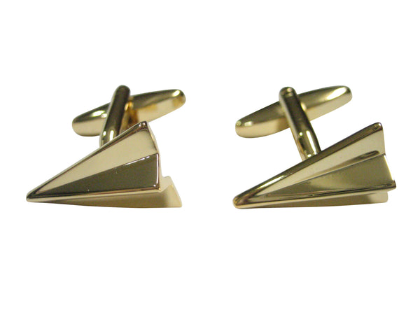 Gold Toned Paper Airplane Cufflinks