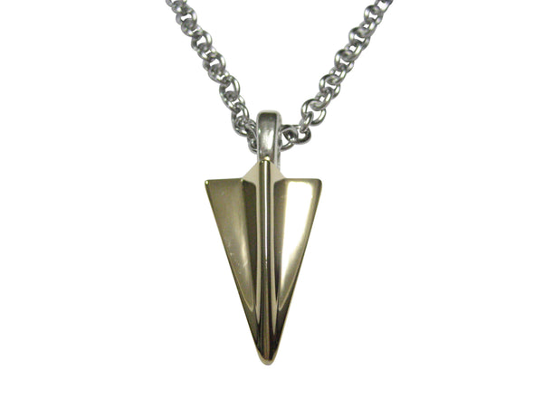 Gold Toned Paper Airplane Pendant Necklace
