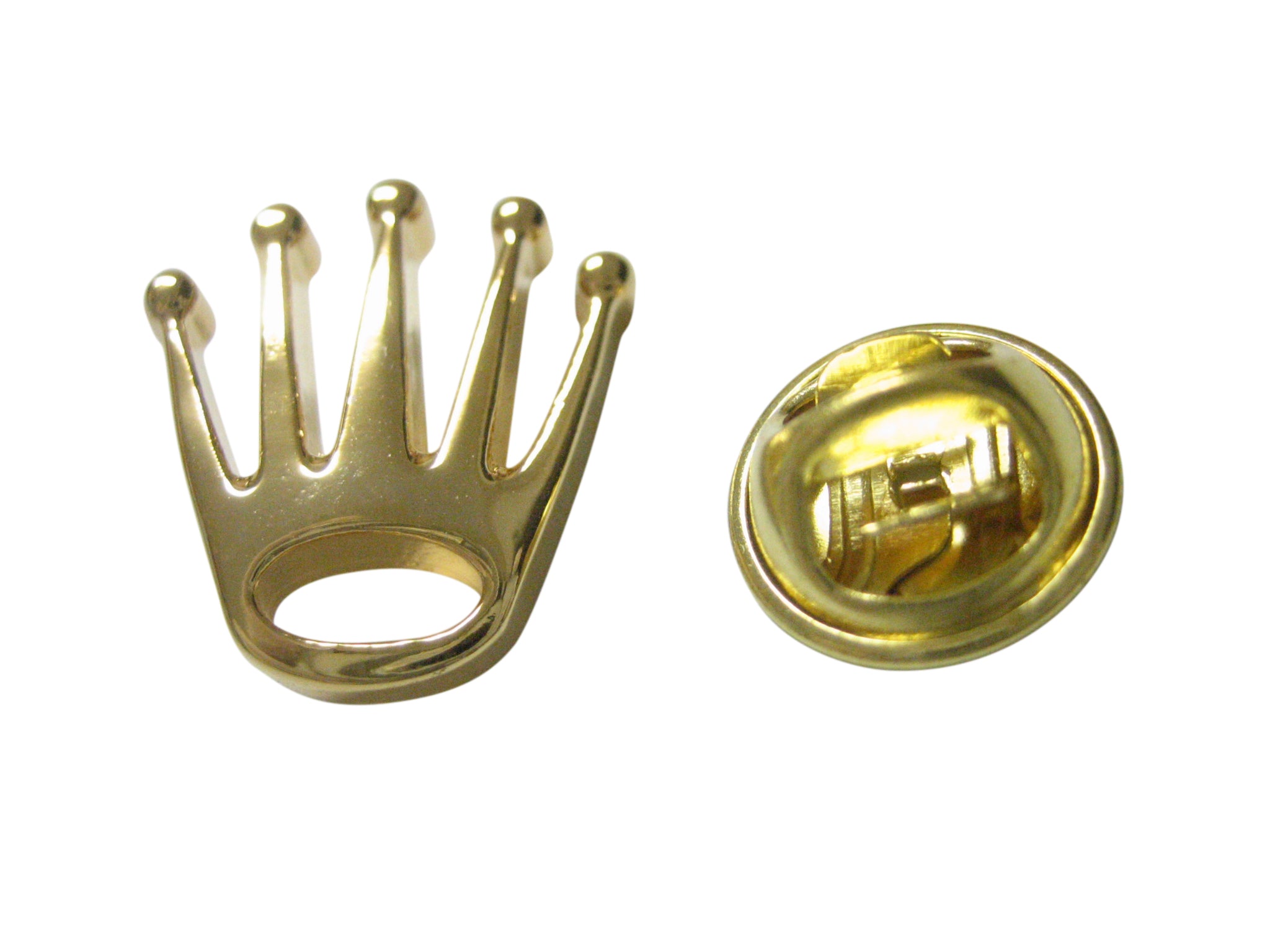 Gold Toned Pointy Crown Lapel Pin