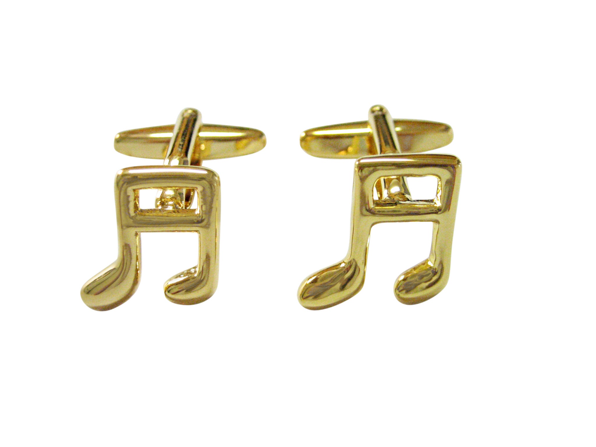 Gold Toned Quaver Musical Note Cufflinks