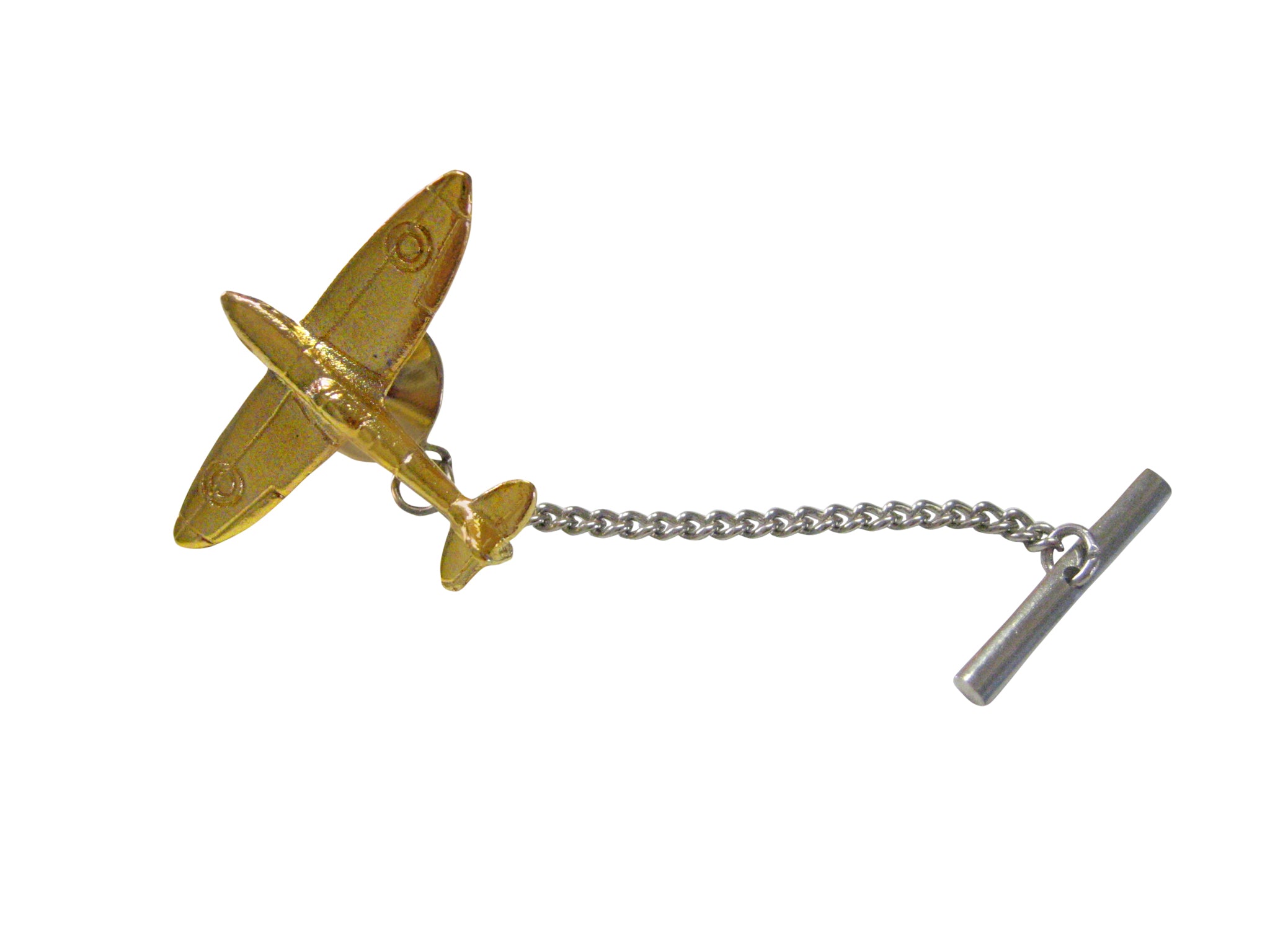 Gold Toned Retro Plane Tie Tack