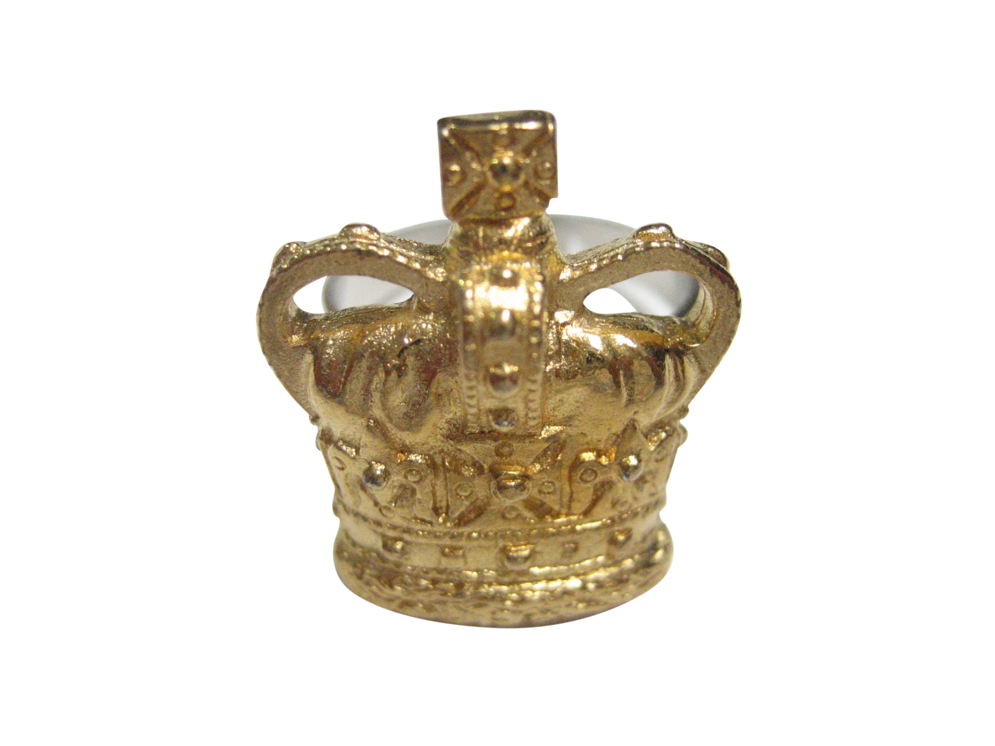 Gold Toned Royal Large Full Crown Adjustable Size Fashion Ring