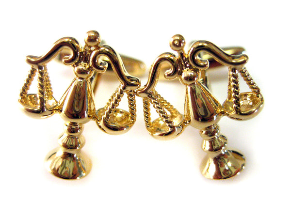 Gold Toned Scale of Justice Cufflinks