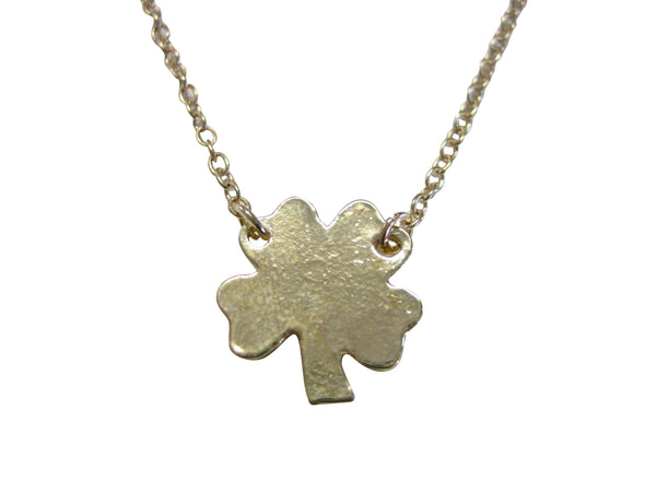Gold Toned Shamrock Clover Pendant Necklace
