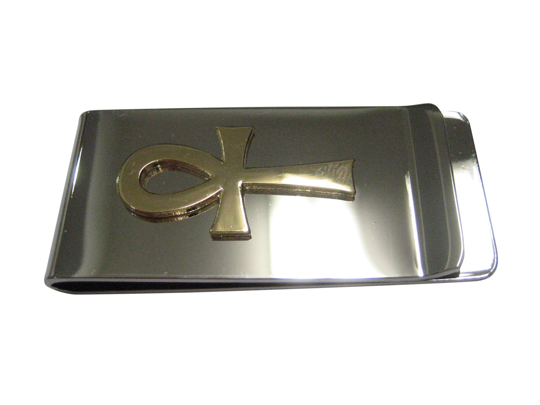 Gold Toned Shiny Ankh Money Clip