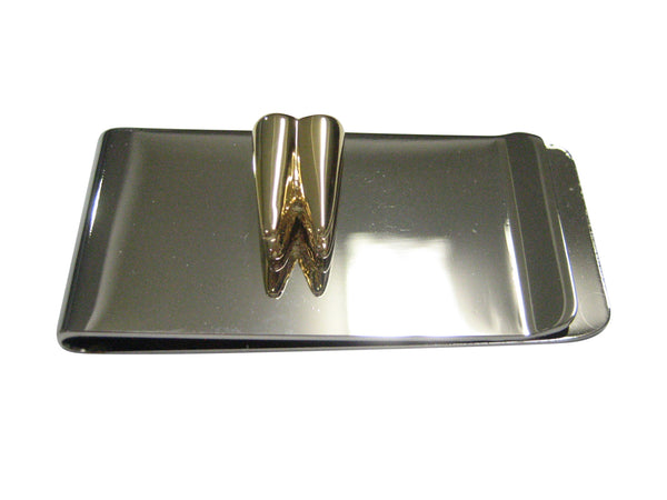 Gold Toned Shiny Dental Tooth Teeth Money Clip