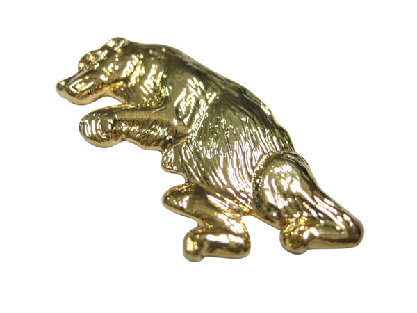 Gold Toned Standing Upright Bear Magnet