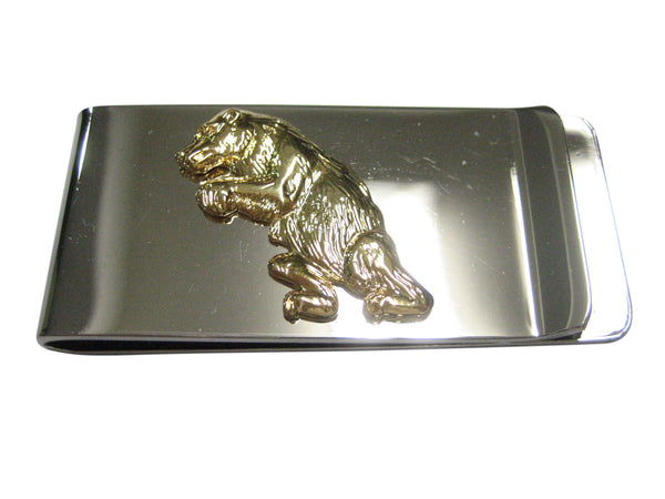 Gold Toned Standing Upright Bear Money Clip