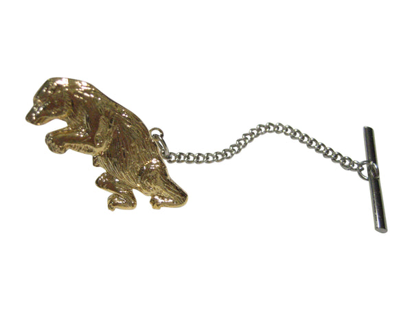 Gold Toned Standing Upright Bear Tie Tack