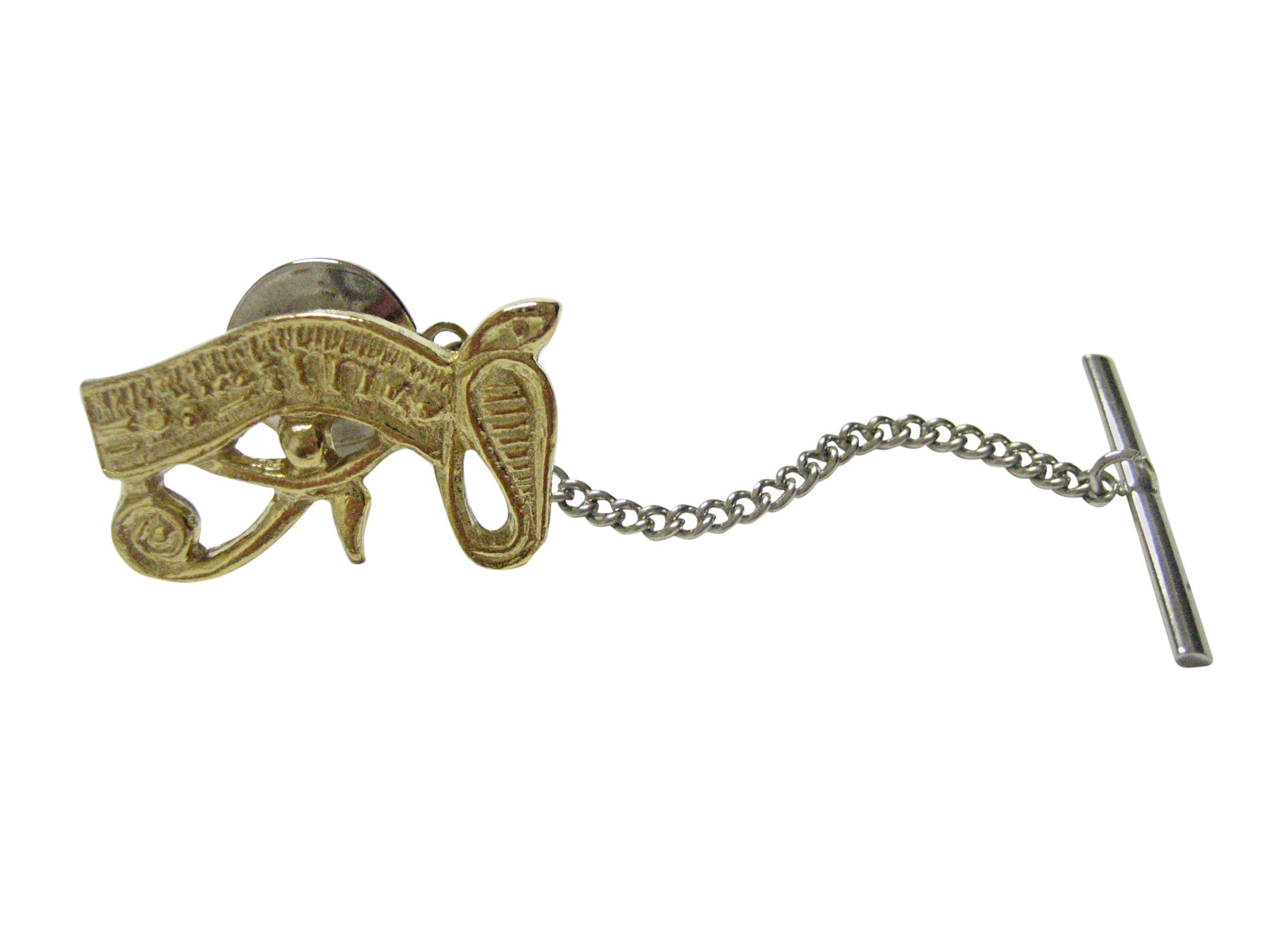 Gold Toned Textured Egyption Eye Tie Tack