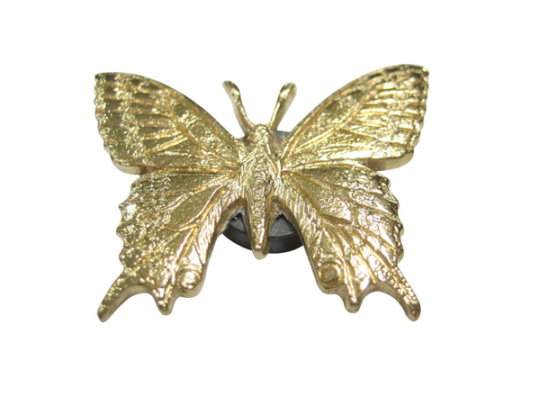 Gold Toned Textured Large Butterfly Magnet