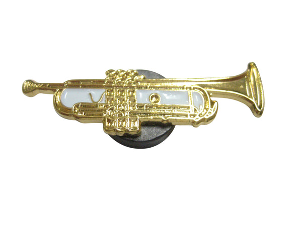Gold Toned Textured Musical Trumpet Magnet