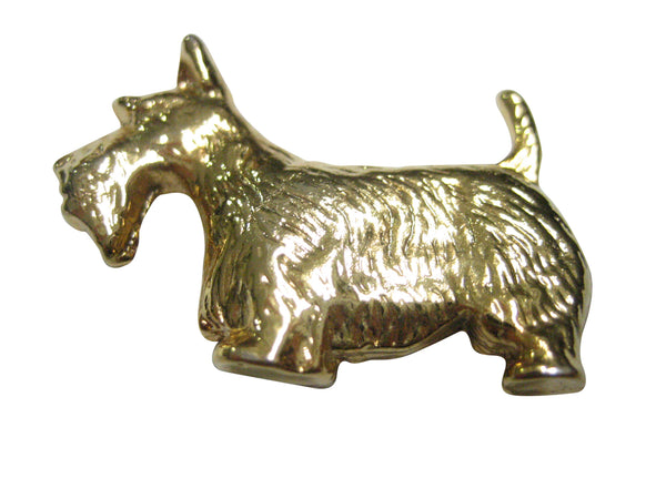 Gold Toned Textured Scottish Terrier Dog Magnet