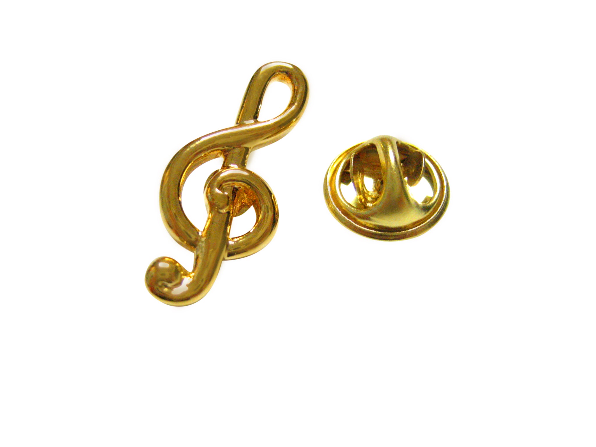 Gold Toned Treble Music Note Lapel Pin