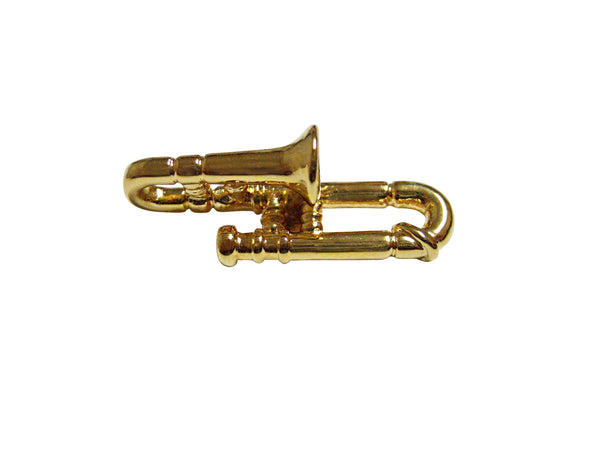 Gold Toned Trombone Musical Instrument Magnet