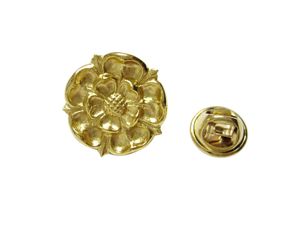 Gold Toned Tudor Rose Lapel Pin