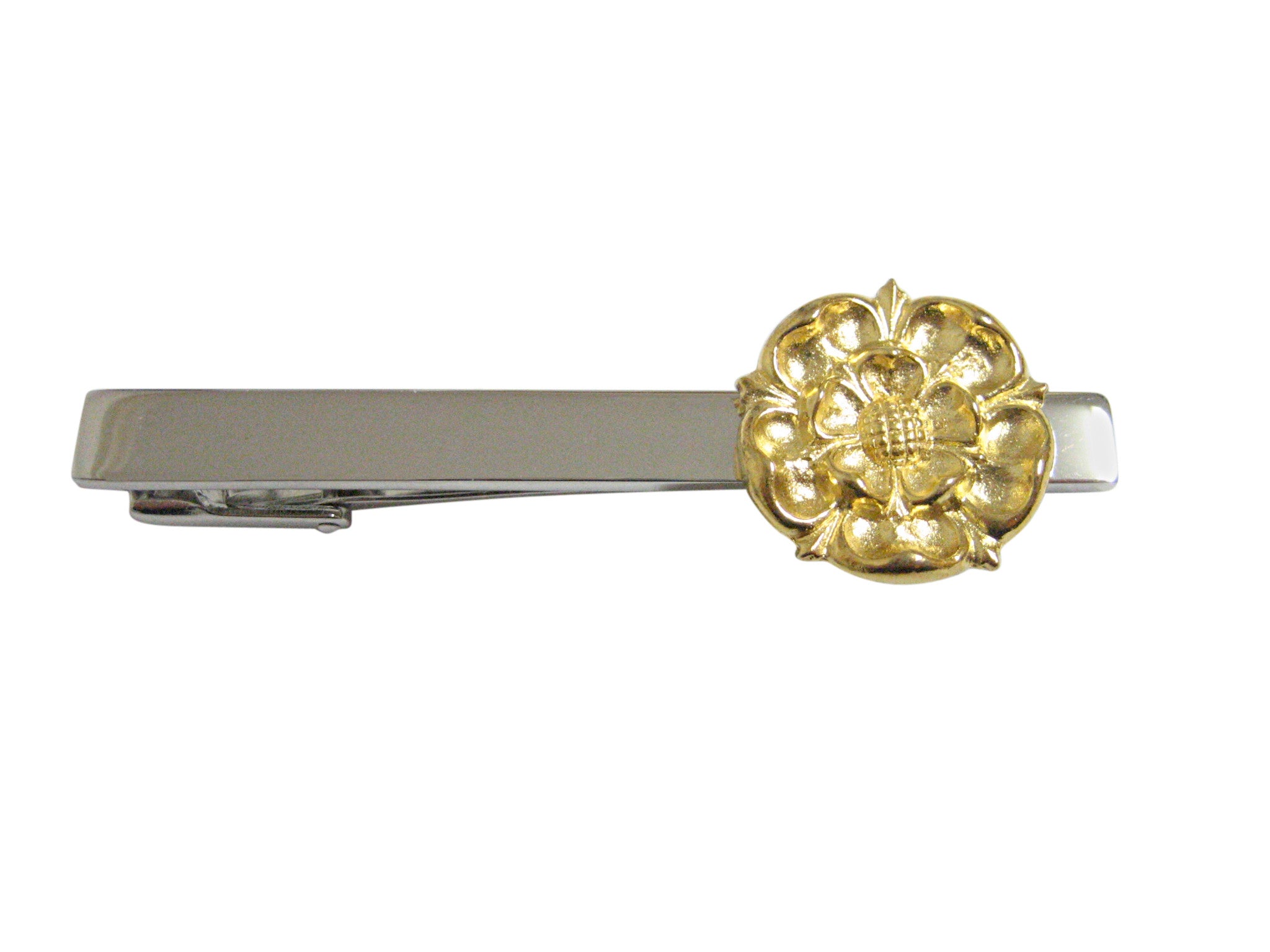 Gold Toned Tudor Rose Square Tie Clip