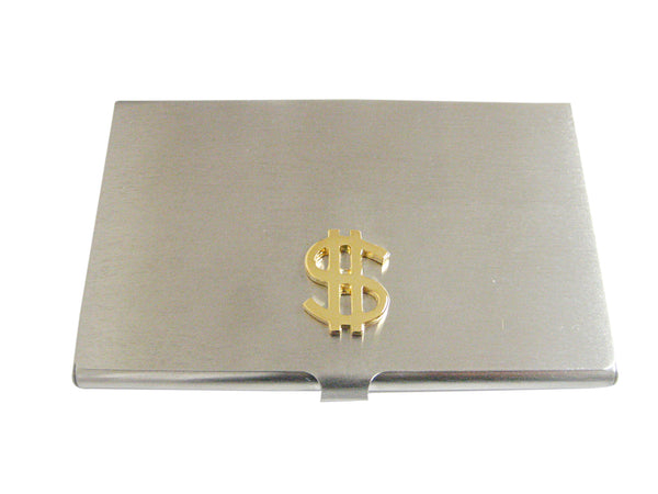 Gold Toned US Dollar Sign Business Card Holder