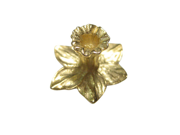Gold Toned Welsh Daffodil Flower Magnet