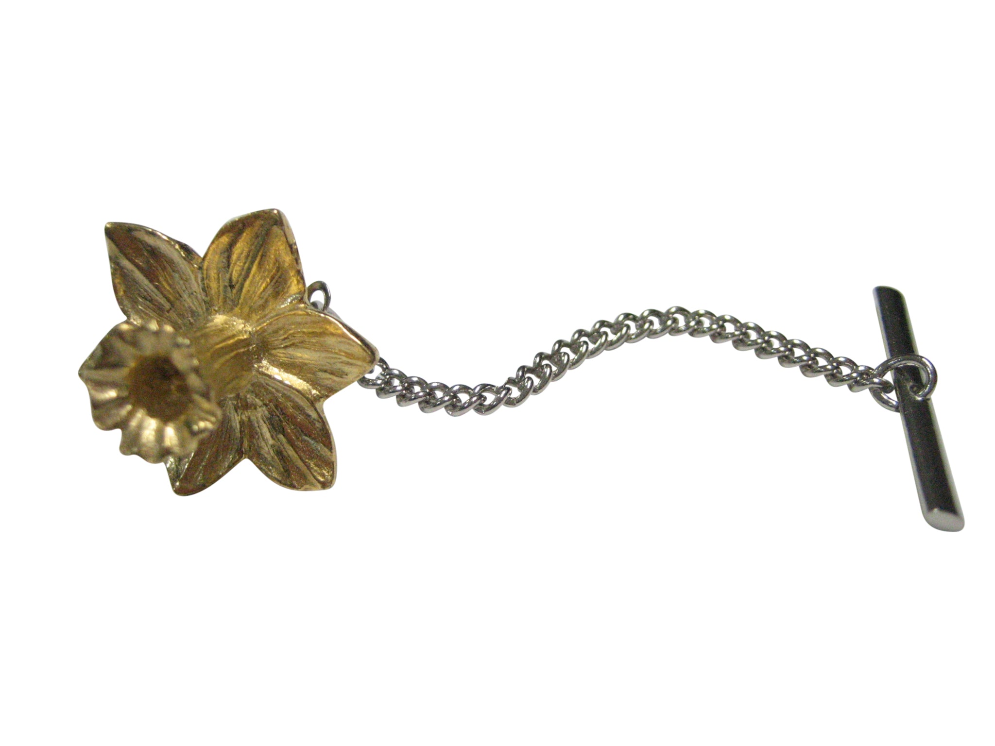 Gold Toned Welsh Daffodil Flower Tie Tack