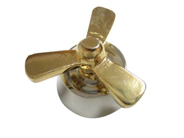 Gold and Silver Toned Airplane Propellor Pendant Magnet