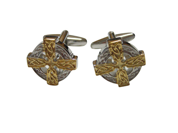 Gold and Silver Toned Celtic Design Cufflinks