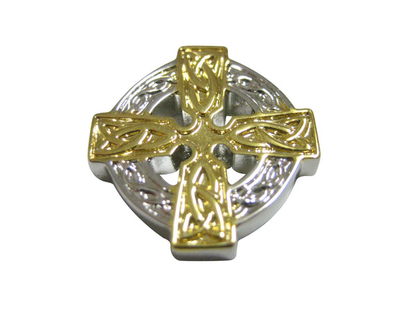 Gold and Silver Toned Celtic Cross Magnet