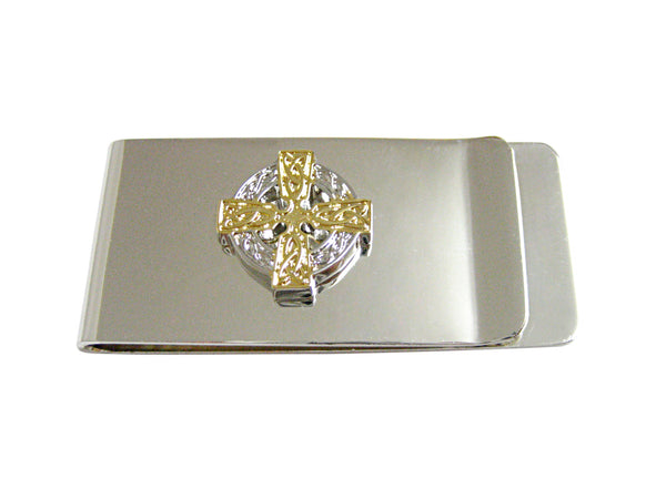 Gold and Silver Toned Celtic Cross Money Clip
