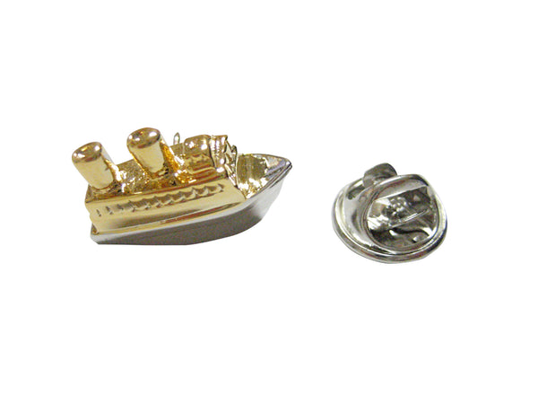 Gold and Silver Toned Cruise Ship Lapel Pin
