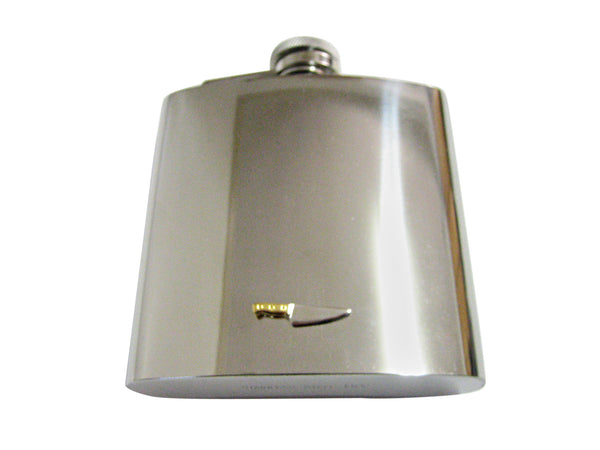 Gold and Silver Toned Culinary Chef Knife 6 Oz. Stainless Steel Flask