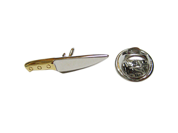 Gold and Silver Toned Culinary Chef Knife Lapel Pin