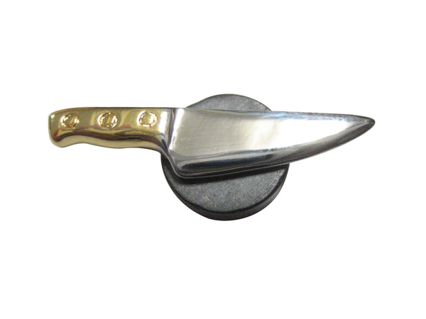 Gold and Silver Toned Culinary Chef Knife Magnet