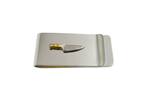 Gold and Silver Toned Culinary Chef Knife Money Clip