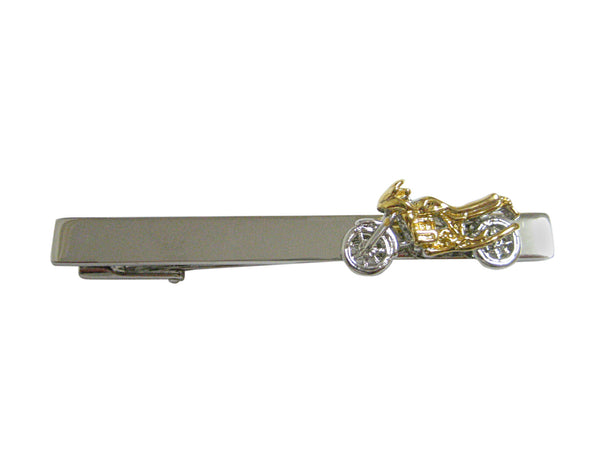 Gold and Silver Toned Dirt Bike Square Tie Clip