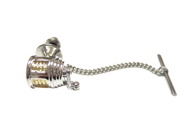 Gold and Silver Toned Fishing Reel Fisherman Tie Tack