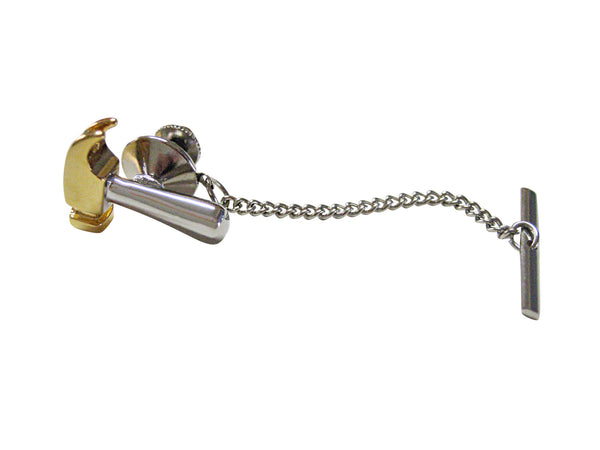 Gold and Silver Toned Construction Hammer Tie Tack