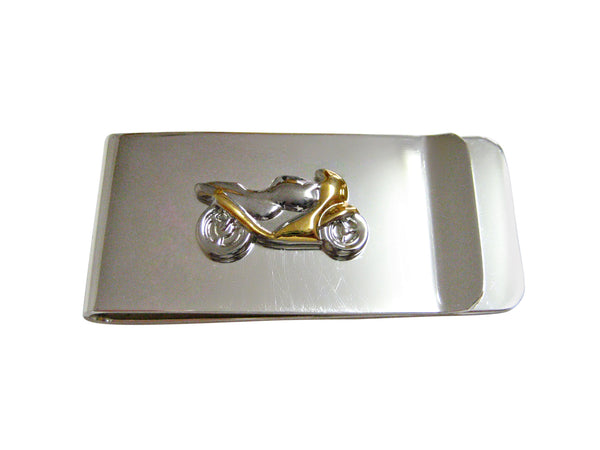 Gold and Silver Toned Motorcycle Money Clip