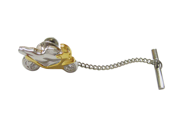 Gold and Silver Toned Motorcycle Tie Tack
