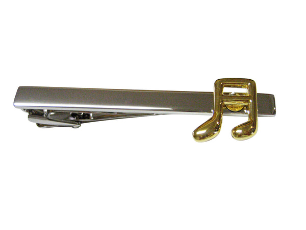Gold and Silver Toned Musical Note Square Tie Clip