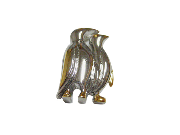 Gold and Silver Toned Penguins Magnet