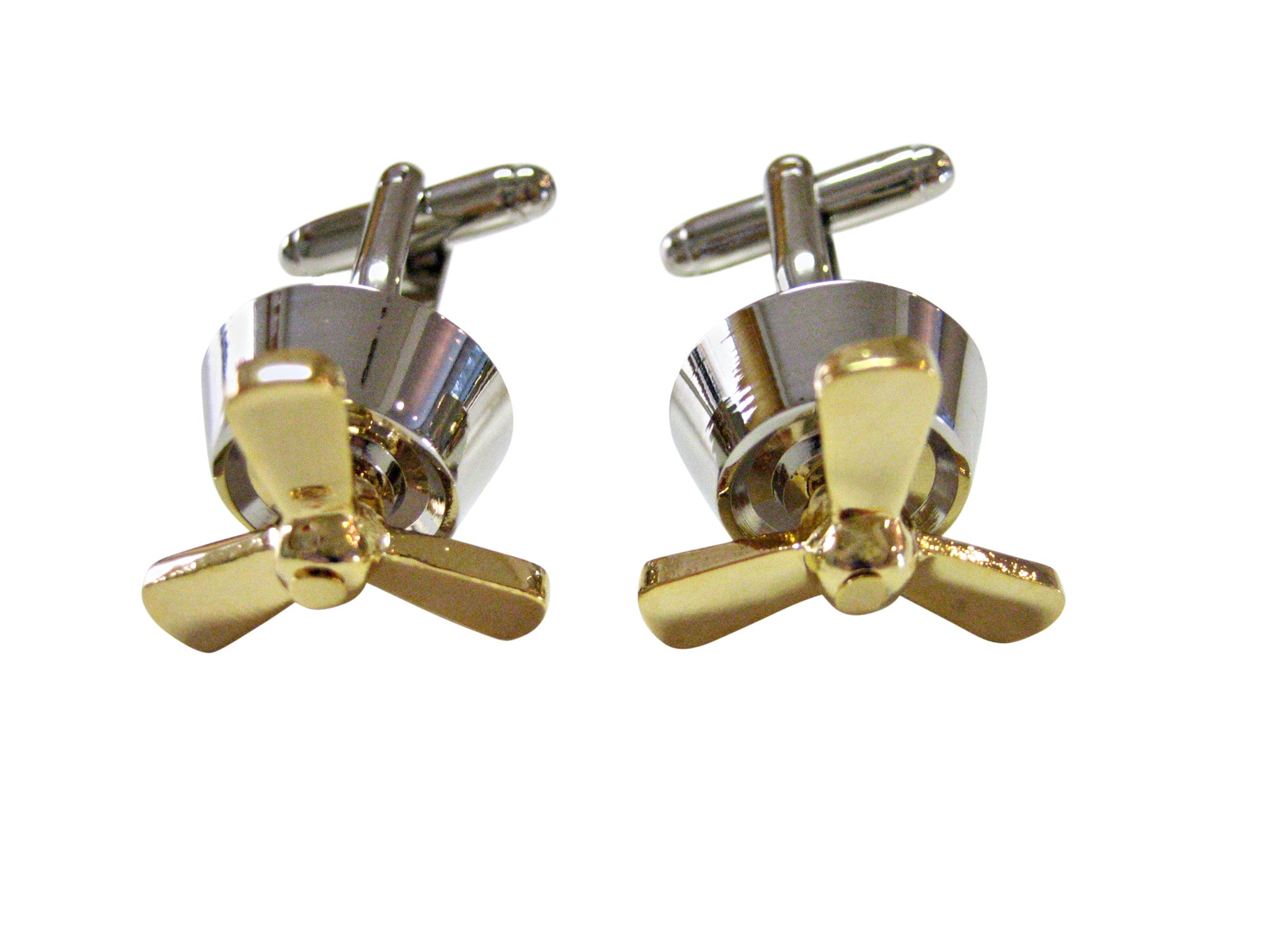 Gold and Silver Toned Propellor Cufflinks