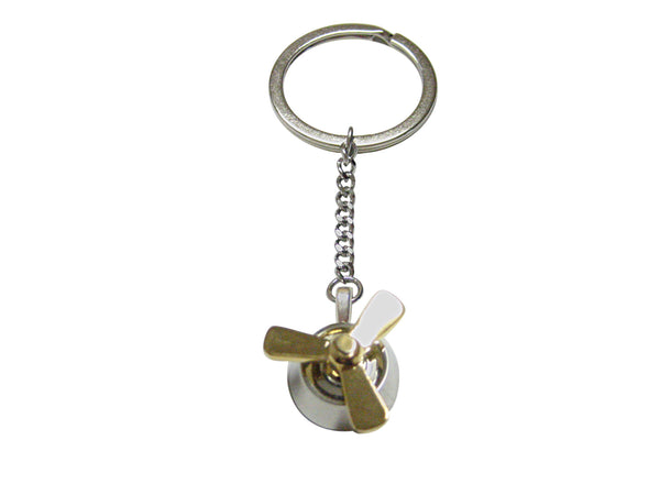 Gold and Silver Toned Propellor Keychain