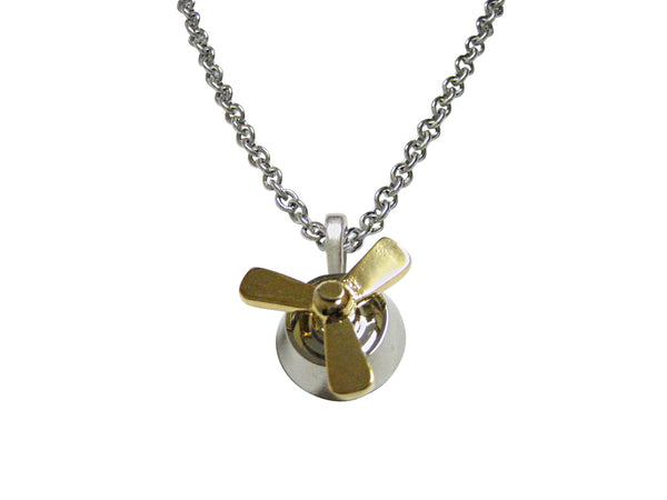Gold and Silver Toned Propellor Necklace