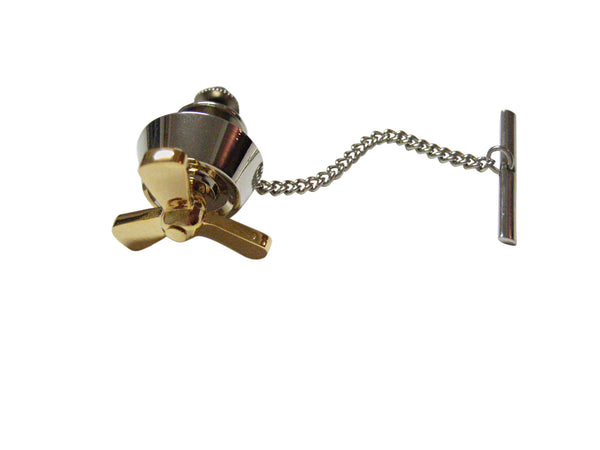 Gold and Silver Toned Propellor Tie Tack