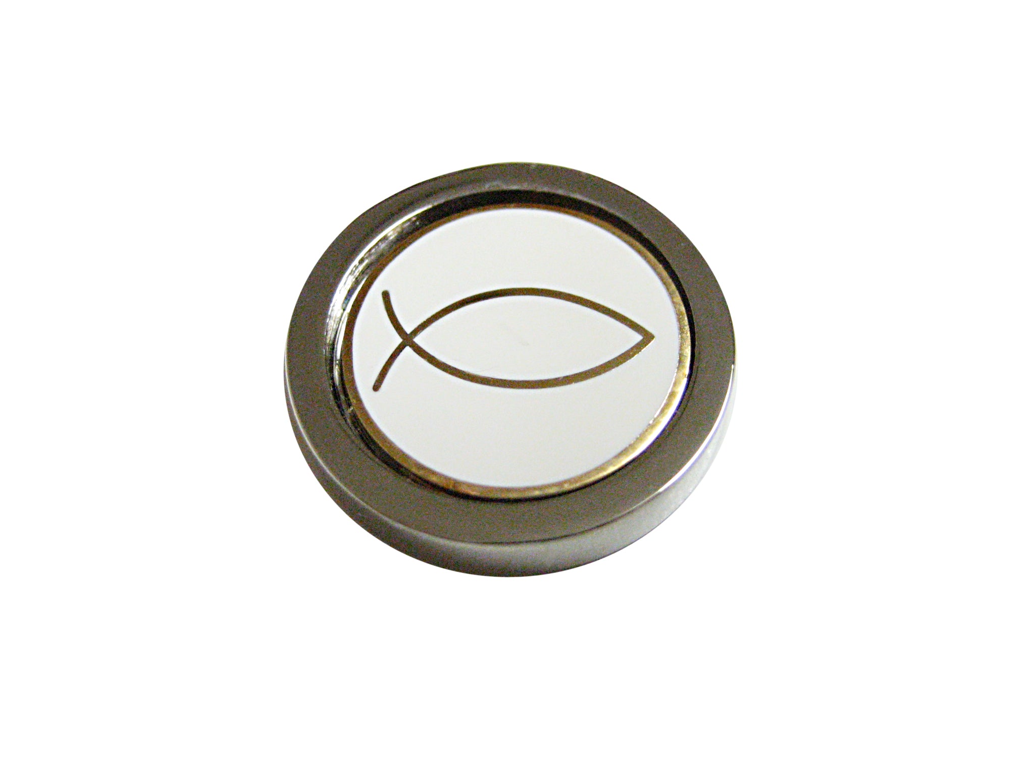 Gold and Silver Toned Religious Ichthys Fish Magnet